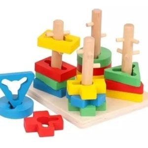 Juego De Madera Encaje Y Motricidad Fina Montessori