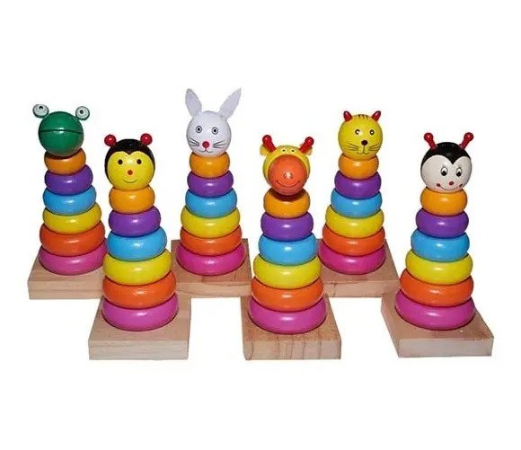 Juego De Aros Apilables De Madera Montessori - Juguete Didáctico de Madera en Chile - Vista 3