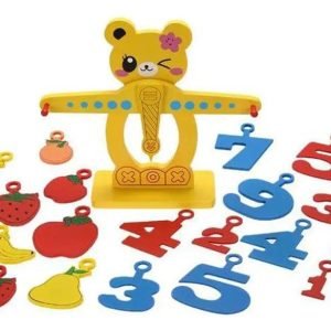 Balanza Matematica Frutas Y Numeros Madera Montessori Multicolor