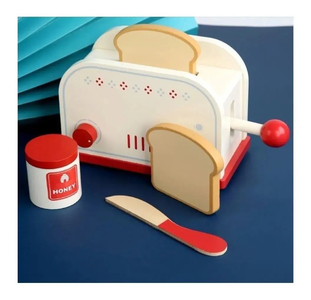Tostador de Panes Didáctico en Madera con Accesorios - Montessori - Juguete Didáctico de Madera en Chile - Vista 2