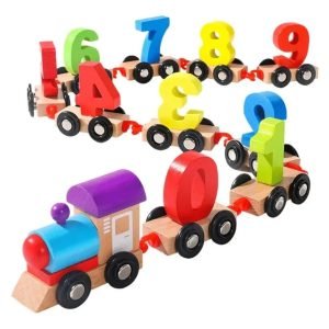 Tren de Números en Bloques de Madera Didáctica - Montessori - Juguete Didáctico de Madera en Chile