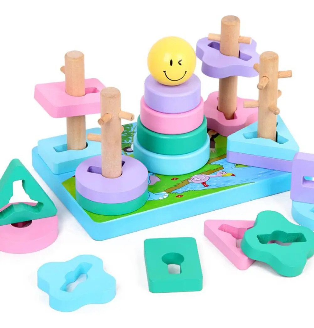 Juguete Multifunción Encaje Motricidad Madera Montessori B Varios - Juguete Didáctico de Madera en Chile - Vista 2