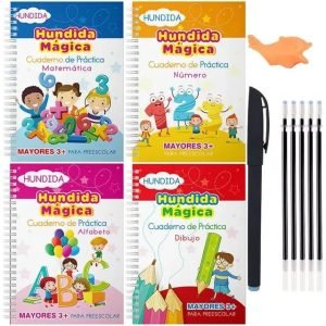 Pack 4 Libros Caligrafía Hundida Infinita Montessori Escolar - Juguete Didáctico de Madera en Chile