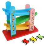 Pista De Autos De Madera 3 Niveles Didactico Montessori Multicolor