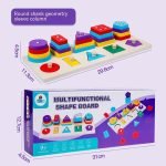 Juego Encaje Madera Multifuncional De Madera Montessori Figuras Geométricas