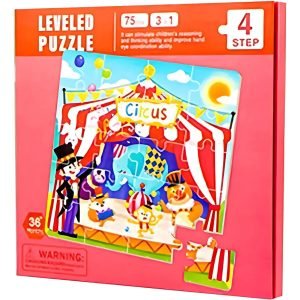 Juego De Rompecabeza Magnetico Libro Plegable Montessori Circo